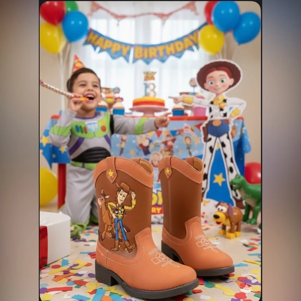Disney Pixar Toy Story Toddler Boys Woody Western Cowboy Boots size 8